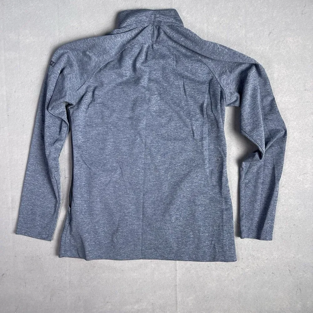 Adidas 1/4 Zip Athletic Olympic T-Shirt‎ Men Medium Blue Wicking  Running